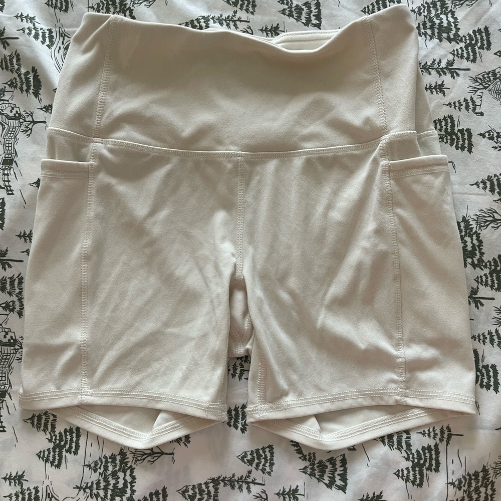 RBX Women's Cream Athletic Shorts